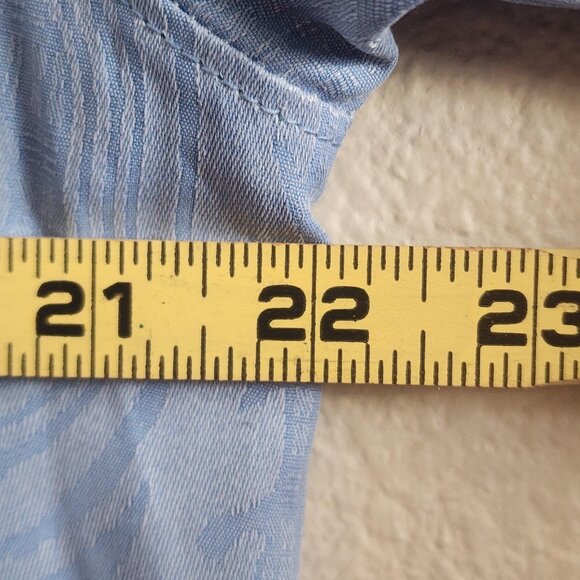 Tommy Bahama Shirt Mens Medium Blue 100% Silk Button Up Jacquard Hawaiian Casual - Picture 10 of 10